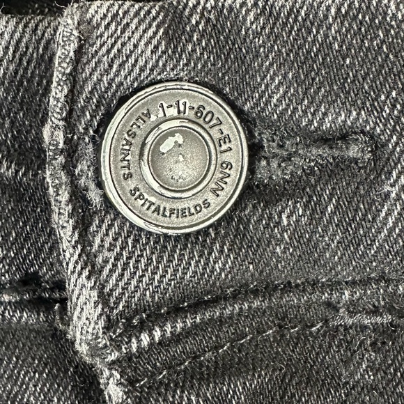 All Saints Grace Black Distressed Denim Skinny Jeans Size 26 - Picture 8 of 11